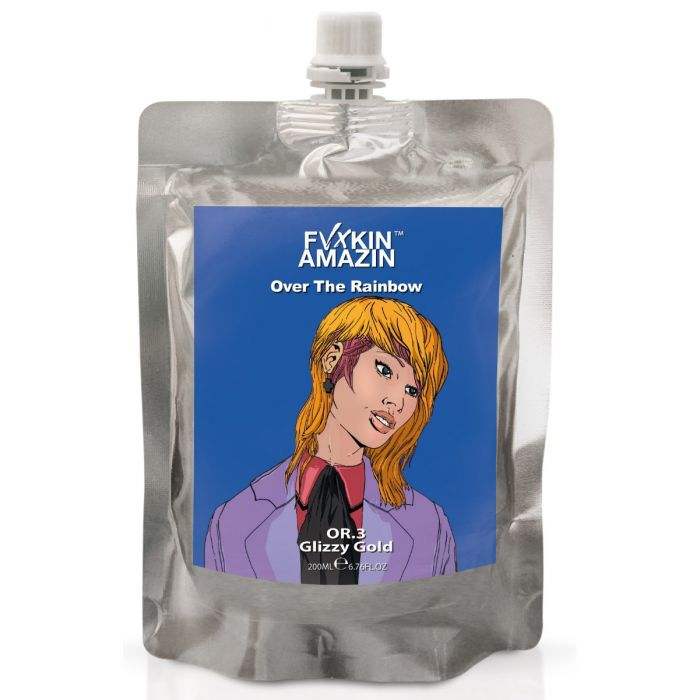 Fvxkin Amazin OVER THE RAINBOW - DIRECT PIGMENT MASK GLIZZY GOLD 200 ml main product photo