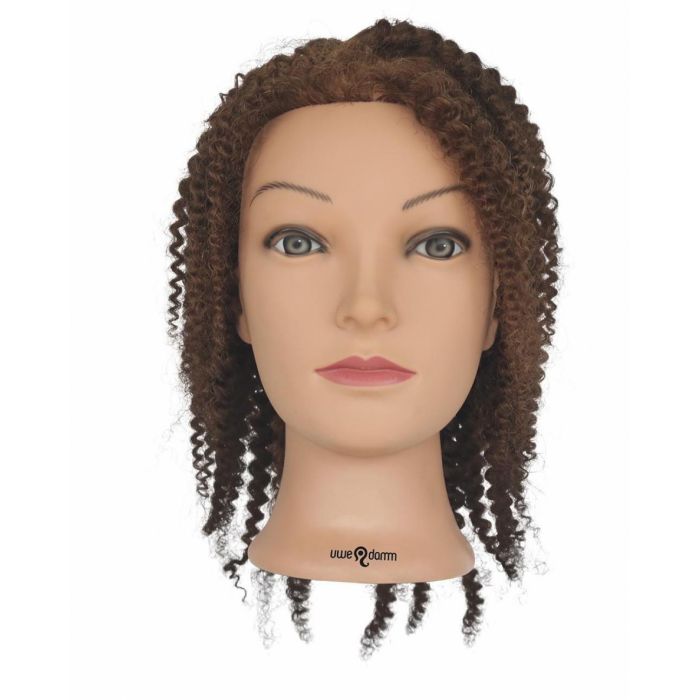 Uwe Damm Oefenhoofd Curly small brown 30-35 cm main product photo