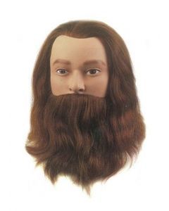 Sibel Oefenhoofd Leif-Classic met baard en snor bruin 20-25cm