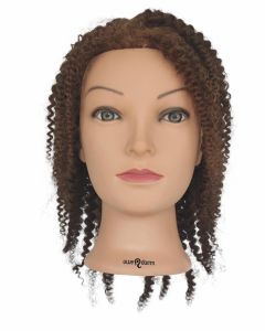 Uwe Damm Oefenhoofd Curly small brown 30-35 cm